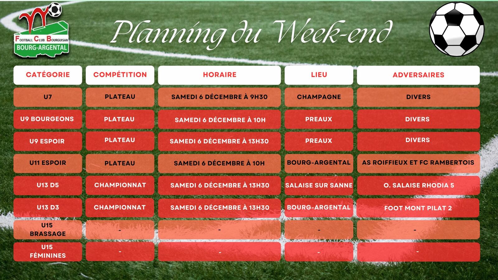 🗓️Planning du Week-end⚽🔴⚪