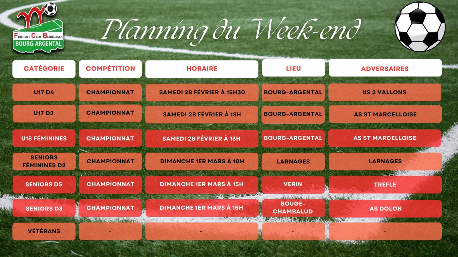 🗓️Planning du Week-end⚽🔴⚪ (Suite)