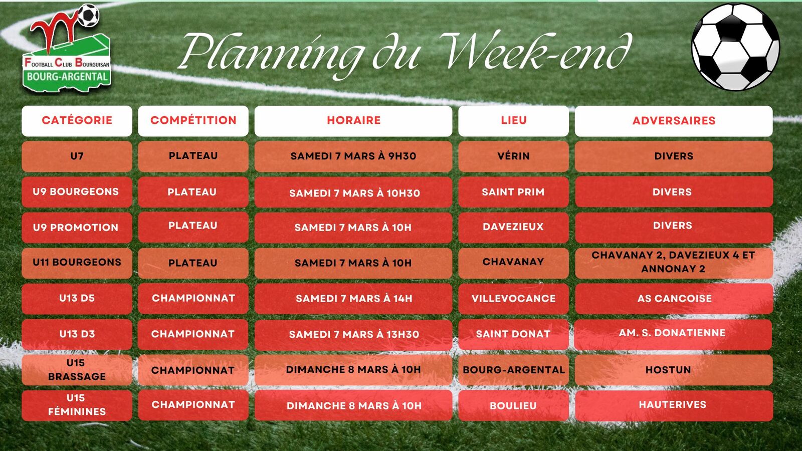 🗓️Planning du Week-end⚽🔴⚪