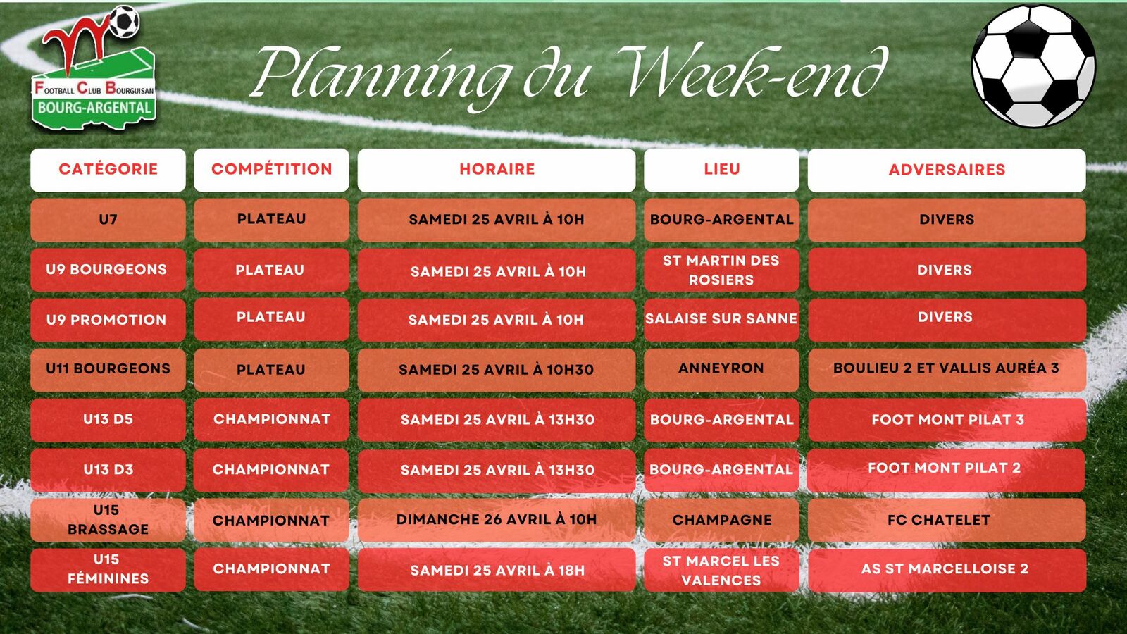 🗓️Planning du Week-end⚽🔴⚪