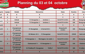 planning du week-end 