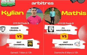 Planning de nos arbitres