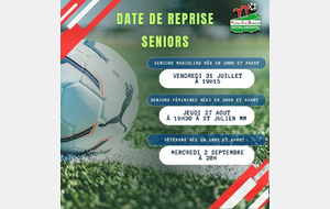 Date de reprise séniors