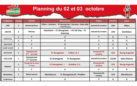 📅planning du week-end 📅