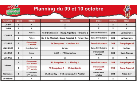 📅planning du week-end 📅