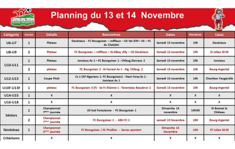 📅planning du week-end 📅