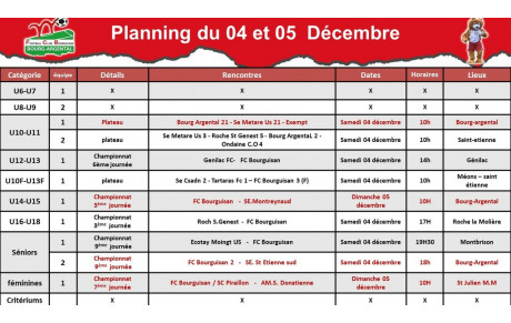 📅planning du week-end 📅