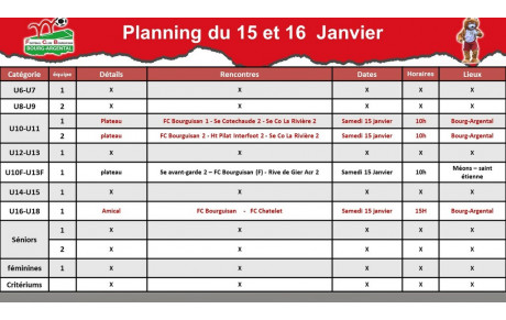 📅planning du week-end 📅