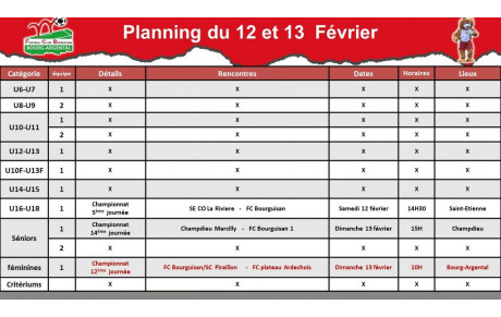 📅planning du week-end 📅