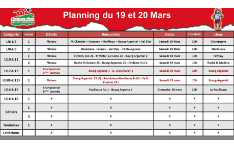 📅planning du week-end 📅