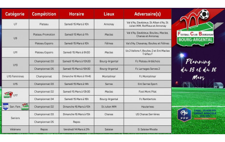 🗓️Planning du Week-end⚽🔴⚪