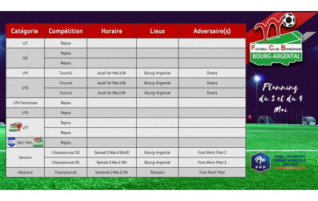 🗓️Planning du Week-end⚽🔴⚪