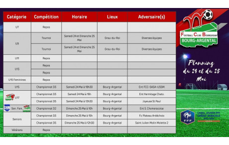 🗓️Planning du Week-end⚽🔴⚪