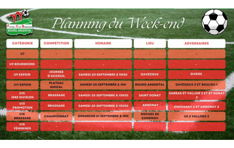 🗓️Planning du Week-end⚽🔴⚪