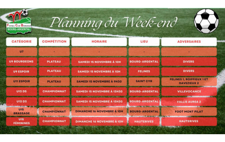 🗓️Planning du Week-end⚽🔴⚪