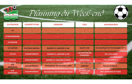 🗓️Planning du Week-end⚽🔴⚪