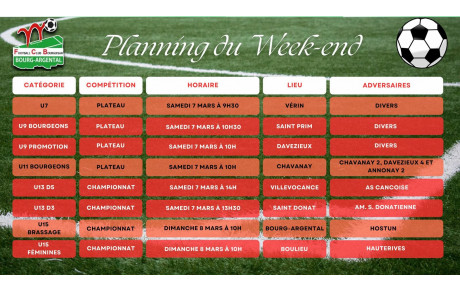 🗓️Planning du Week-end⚽🔴⚪