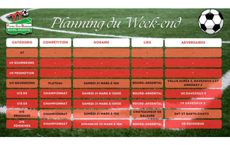 🗓️Planning du Week-end⚽🔴⚪