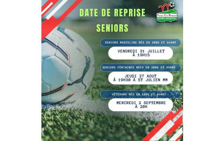 Date de reprise séniors